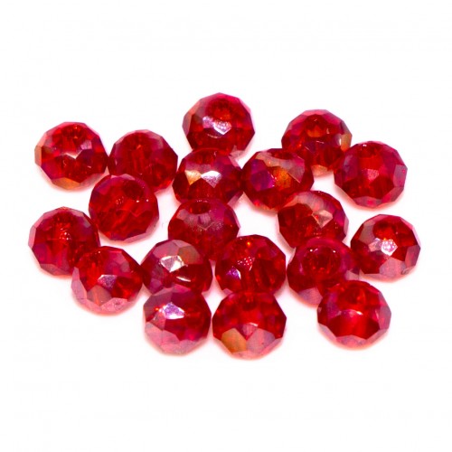 Бусины рондели 2мм, прозрачный красный перелив.